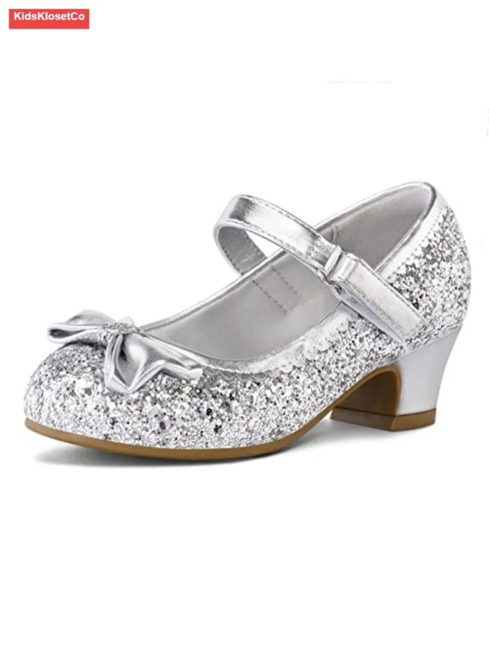 Toddler Mary Jane Dress Shoes with 1.5in Low Heel, Hook & Loop